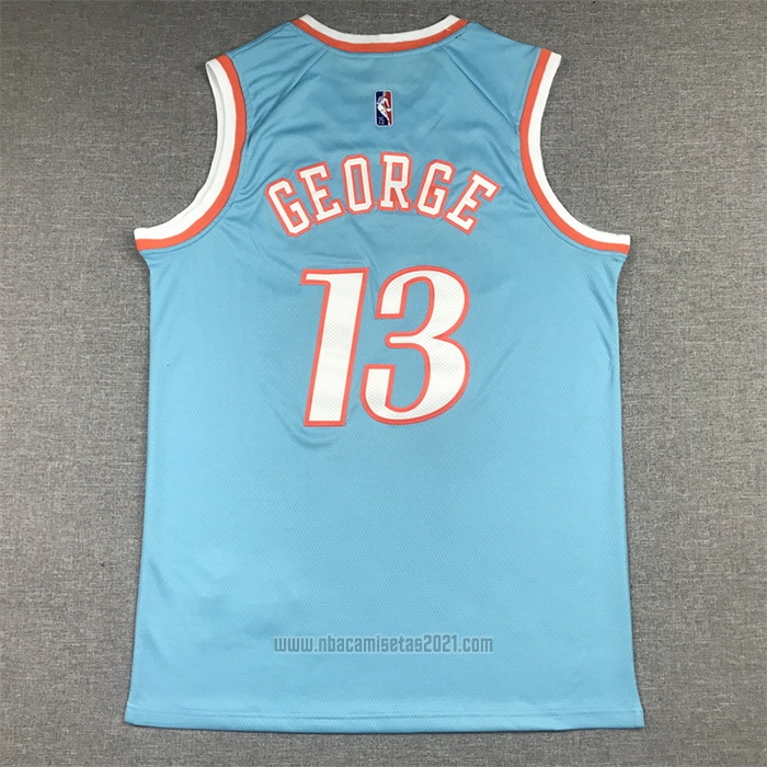 Camiseta Los Angeles Clippers Paul George #13 Ciudad 2021-22 Azul